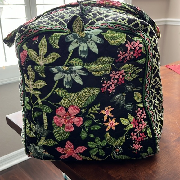 Vera Bradley two strap duffle bag , approx 24” x 12” , green pink - Picture 4 of 13